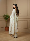 Jashiyaa BRYNBRIT Women's Traditional Tant Cotton Saree with Blouse Piece White_Embrodary