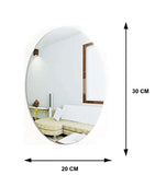 XENGVA Oval Shape Adhesive Mirror Sticker for Wall on Tiles Bathroom Bedroom Living Room Basin Mirror Bathroom Wall Mirror Stickers Unbreakable Plastic Wall Mirror 20 * 30 (1)