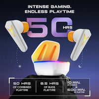 Jashiya Mivi Commando Q7 Gaming in-Ear Earbuds for lag-Free Gaming, 35ms Ultra-Low Latency, Triple tap for Gaming Mode, Aurora Lights, 50H Intense Gaming with Super Solid bass