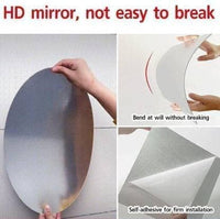 XENGVA Oval Shape Adhesive Mirror Sticker for Wall on Tiles Bathroom Bedroom Living Room Basin Mirror Bathroom Wall Mirror Stickers Unbreakable Plastic Wall Mirror 20 * 30 (1)