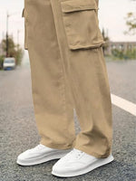 Lymio Men Cargo || Men Cargo Pants || Men Cargo Pants Cotton || Cargos for Men (Cargo-38-41) (L, Khakhi)