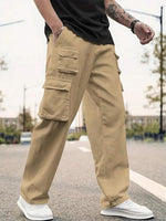 Lymio Men Cargo || Men Cargo Pants || Men Cargo Pants Cotton || Cargos for Men (Cargo-38-41) (L, Khakhi)