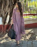 Jashiya ANNI DESIGNER Women's Rayon Blend Straight Solid Kurta with Pant & Dupatta (Raja Saab Purple-VKS01_XXL_Purple_XX-Large)
