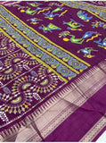 Jashiya Women's Beautiful Warli Print With Zari Border Dola Silk Saree With Running Blouse (Wine)