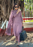 Jashiya ANNI DESIGNER Women's Rayon Blend Straight Solid Kurta with Pant & Dupatta (Raja Saab Purple-VKS01_XXL_Purple_XX-Large)
