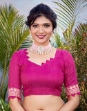 Jashiya Yashika Women's Georgette Printed Saree with Jacquard Lace & Blouse Material - Perfect for 2024's Festivals & Occasions! Beautifully Crafted, Traditional Elegance