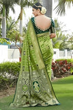 Jashiya Yashika Jashiya Women's Banarasi Kanjivaram Silk Woven Saree | Animal Printed Patola Silk Saree for Women