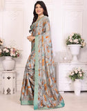 Jashiya Yashika Women's Tussar Silk With Lace Printed Sari Saree with Blouse|saree for Women | Saree | New Sari | Latest Saree (AZ-YS-P1-RAJAL LIGHT GREEN LACE)