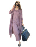 Jashiya ANNI DESIGNER Women's Rayon Blend Straight Solid Kurta with Pant & Dupatta (Raja Saab Purple-VKS01_XXL_Purple_XX-Large)