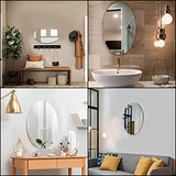 XENGVA Oval Shape Adhesive Mirror Sticker for Wall on Tiles Bathroom Bedroom Living Room Basin Mirror Bathroom Wall Mirror Stickers Unbreakable Plastic Wall Mirror 20 * 30 (1)