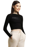 Jashiya FOREVER 21-WOMEN-Graphic-Regular Fit-Crop Tops