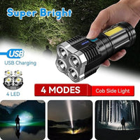 Jashiya SHAYONAM 4 In1 Torch Light,LED 3W Torch Light Rechargeable Torch Flashlight,Long Distance Beam Range Car Rescue Torch Flashlight with 4 Modes for Camping