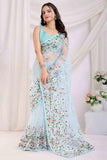 Jashiya SATVASHIV Women's Net Embroidered Saree Jayshree-New