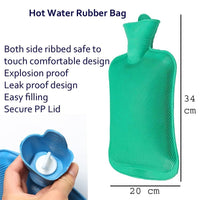 Jashiya Warmfinity Hot Water Bag (2 litre) Non Electric Rubber Heating Bottle, Heat Pouch, Heat Bag for Body Pain relief, Cramps, Hot and Cold Therapies.