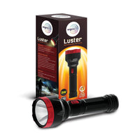 Jashiya wipro Luster 3W Led Bright Rechargeable Torch |Emergency Torch Light |Li Ion Battery, Red and Black, ABS (Pack of 1,