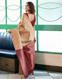 Jashiyaa SIRIL Women's Banarasi Soft Silk Saree Pure Silk With Unstitched Blouse Piece