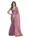 Jashiyaa LOROFY Womens New Bollywood Party Fancy Soft Tissue Silk Embelished Lace Work Saree With Blouse Fandy Chiffon Zimmy Choo Saree