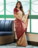 Jashiyaa SIRIL Women's Banarasi Soft Silk Saree Pure Silk With Unstitched Blouse Piece