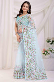 Jashiya SATVASHIV Women's Net Embroidered Saree Jayshree-New