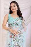 Jashiya SATVASHIV Women's Net Embroidered Saree Jayshree-New
