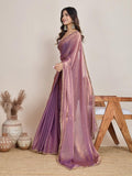 Jashiyaa LOROFY Womens New Bollywood Party Fancy Soft Tissue Silk Embelished Lace Work Saree With Blouse Fandy Chiffon Zimmy Choo Saree