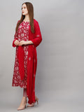 Jashiya GoSriKi Women's Cotton Blend Straight Printed Kurta with Pant & Dupatta