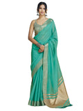 Jashiyaa SWORNOF Womens Linen Letest Designer Saree with Unstitched Blouse With Boluse Piece (FIROZY)