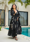 Jashiya KLOSIA Women Printed Anarkali Kurta and Pant with Dupatta Set (in, Alpha, 2XL, Black)