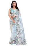 Jashiya SATVASHIV Women's Net Embroidered Saree Jayshree-New