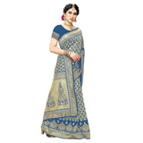 Jashiya Yashika Women's Trendy Banarasi Kanjivaram Rama Color Art Silk Saree with Blouse Material