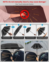 Jashiya ANYCHO Big Umbrella for Men, 3 Fold with Reflective Stripe Travel Umbrella for Rain, Reinforced 12 Dual Ribs Windproof & Waterproof Folding Umbrella, Auto Open & Close Umbrella for Women