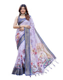 Jashiyaa Yashika Women's Cotton Silk Dola Border Digital Printed Saree|Sarees for Women