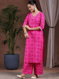 Jashiya MEERA FAB Women Printed Regular Pure Cotton Kurta with Palazzos & With Dupatta
