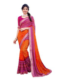 Jashiya Yashika Women's Georgette Printed Saree with Jacquard Lace & Blouse Material - Perfect for 2024's Festivals & Occasions! Beautifully Crafted, Traditional Elegance