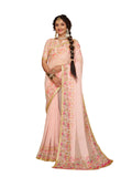 Jashiyaa Garden Vareli Elegant Lace Border Lintus Saree with Unstitched Blouse Piece