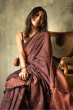 Jashiyaa SGF11 Women's Kanjivaram Pure Soft Silk Saree With Unstitched Blouse Piece (Brown)