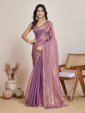Jashiyaa LOROFY Womens New Bollywood Party Fancy Soft Tissue Silk Embelished Lace Work Saree With Blouse Fandy Chiffon Zimmy Choo Saree