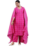Jashiya MEERA FAB Women Printed Regular Pure Cotton Kurta with Palazzos & With Dupatta