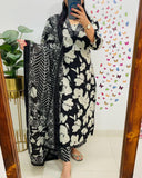Jashiya Rangnavi Women's Floral Printed Stright Kurta with Pant & Dupatta Set | Ethnic set | Kurta set