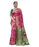 Jashiyaa Yashika Women's Banarasi Kanjivaram Silk Woven Saree | Animal Printed Patola Silk Saree for Women (AZ-YS-OG-HOUSEFUL PINK)