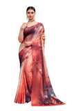 Jashiyaa Garden Vareli Floral Printed Satin Saree With Unstitched Blouse Piece - Multicolor