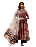 Jashiya Nermosa Women Printed Anarkali Kurta and Pant Set with Dupatta