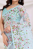 Jashiya SATVASHIV Women's Net Embroidered Saree Jayshree-New