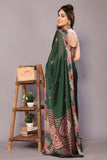 Jashiyaa MIRCHI FASHION Chiffon Georgette Tie Dye Printed Sarees for Women with Blouse Piece (Dark Green, Coral Pink, Beige)