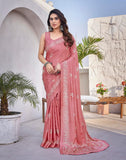 Jashiyaa Yashika Women's Elegant Chiffon Saree with Blouse Material - Embrace Trendy Style and Timeless Elegance in this Exquisite Attire