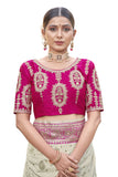 Jashiyaa MANOHARI Most Trendy Banarasi Silk Woven Pattern Jacquard Saree For Women With Blouse Piece Off White