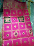 Jashiyaa Yashika Women's Banarasi Kanjivaram Silk Woven Saree | Animal Printed Patola Silk Saree for Women (AZ-YS-OG-HOUSEFUL PINK)