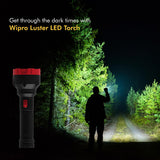 Jashiya wipro Luster 3W Led Bright Rechargeable Torch |Emergency Torch Light |Li Ion Battery, Red and Black, ABS (Pack of 1,