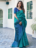 Jashiyaa SAMAH Women's Banarasi Silk Jacquard Saree with Unstitched Blouse Piece