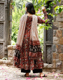Jashiya Nermosa Women Printed Anarkali Kurta and Pant Set with Dupatta